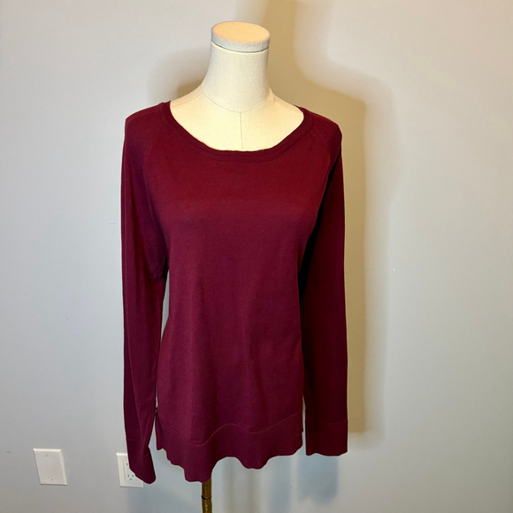 Liverpool Los Angeles Tops - Liverpool Los Angeles Women's Mulberry Wine Long Sleeve Knit Sweater, SZ